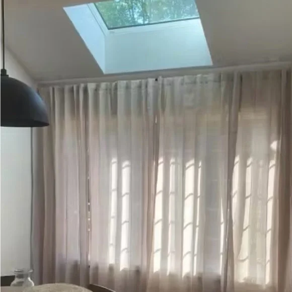 Threshold 100% Linen Light Filtering Curtain Panels - Picture 3 of 5